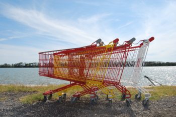 Abandoned shopping trolleys.